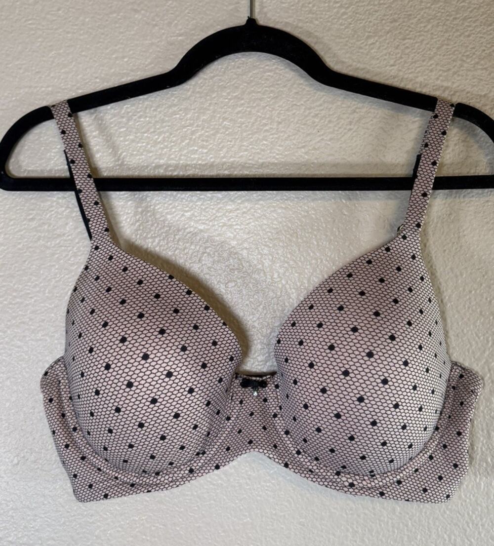 Soma Womens 34DD Tan Black Polka Dot Embraceable Full Coverage Underwire Bra